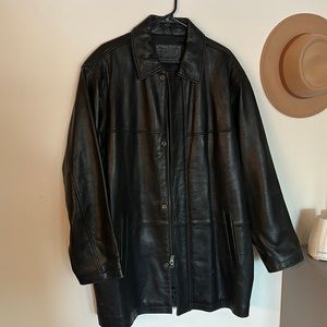YBS Vintage Leather Trench Coat
